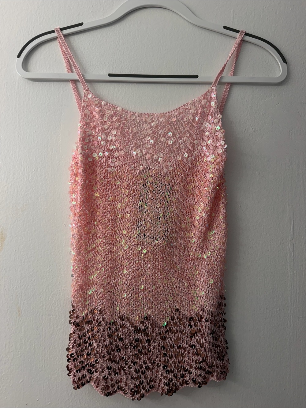 Vintage Sequin Spaghetti-Strap Tank